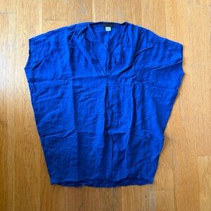 Hatch Vibrant Blue V-Neck Top